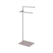Piantana portasciugamani in acciaio cromato con base in vetro temperato tortora 20x86,5x28 cm Feridras