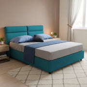 Letto Matrimoniale Alcatron, Letto Matrimoniale Sfoderabile Made in Italy, Azzurro