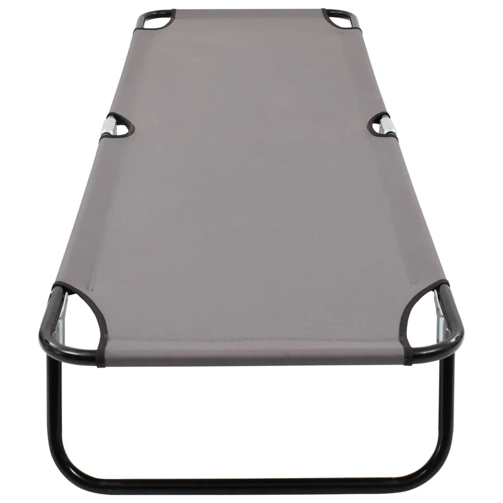 Letto pieghevole da campeggio mobile da esterno 190 cm pieghevole grigio acciaio 02_0012876