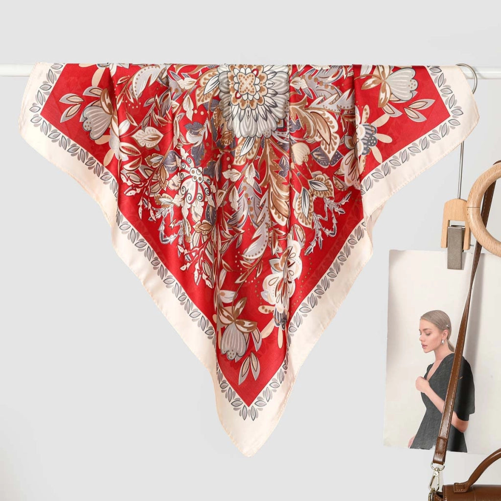 Nuova sciarpa da donna in seta stampata, stile coreano, sciarpa decorativa alla moda e versatile.