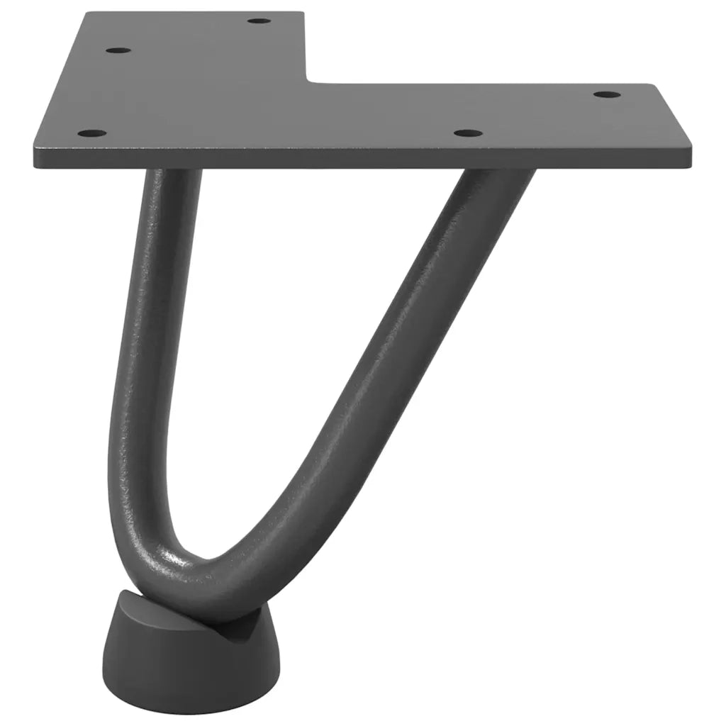 Gambe a forcina per tavolino 4 pz antracite 10 cm acciaio massiccio
