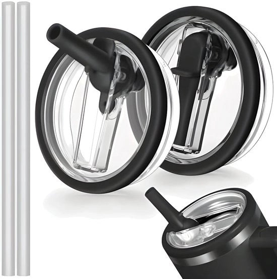 Dadi per Stanley Cup con Spighe (2 paia) - Nero - Imbottito - BPA - Adatto per Quencher FlowState 1.2L 40 OZ- Disponibile in Molti Colori - Pratico & Funzionale