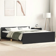 Giroletto con Testiera e Pediera-Struttura Letto Nero 140x190 cm
