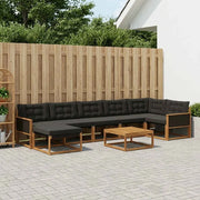Set di divani da esterno con cuscino 8 pcs Naturale e Nero 3381576