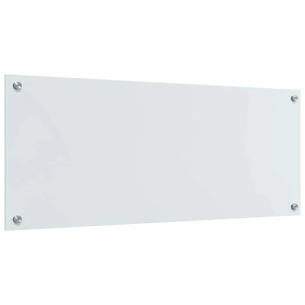 Set di 2 paraschizzi moderni per cucina resistenti al calore 100 x 40 cm in vetro temperato bianco 02_0056291