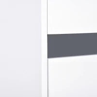 Colonna Bagno a 2 Armadietti con Ripiano Regolabile e Cassetto, in Truciolato, 35x31x172 cm, Bianco