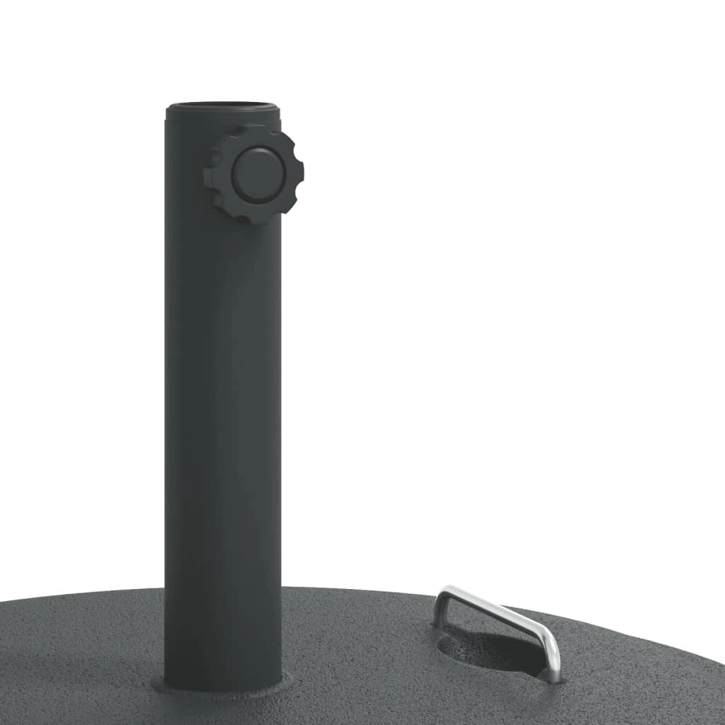 Base per ombrellone rotonda stabile con manici 50 x 33,5 cm per pali da 38 e 48 mm PE nero 02_0056656