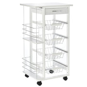 Carrello Multiusos con Cassetto e 4 Cestelli ¨C Zephmum ¨C Bianco 47x37x83 cm