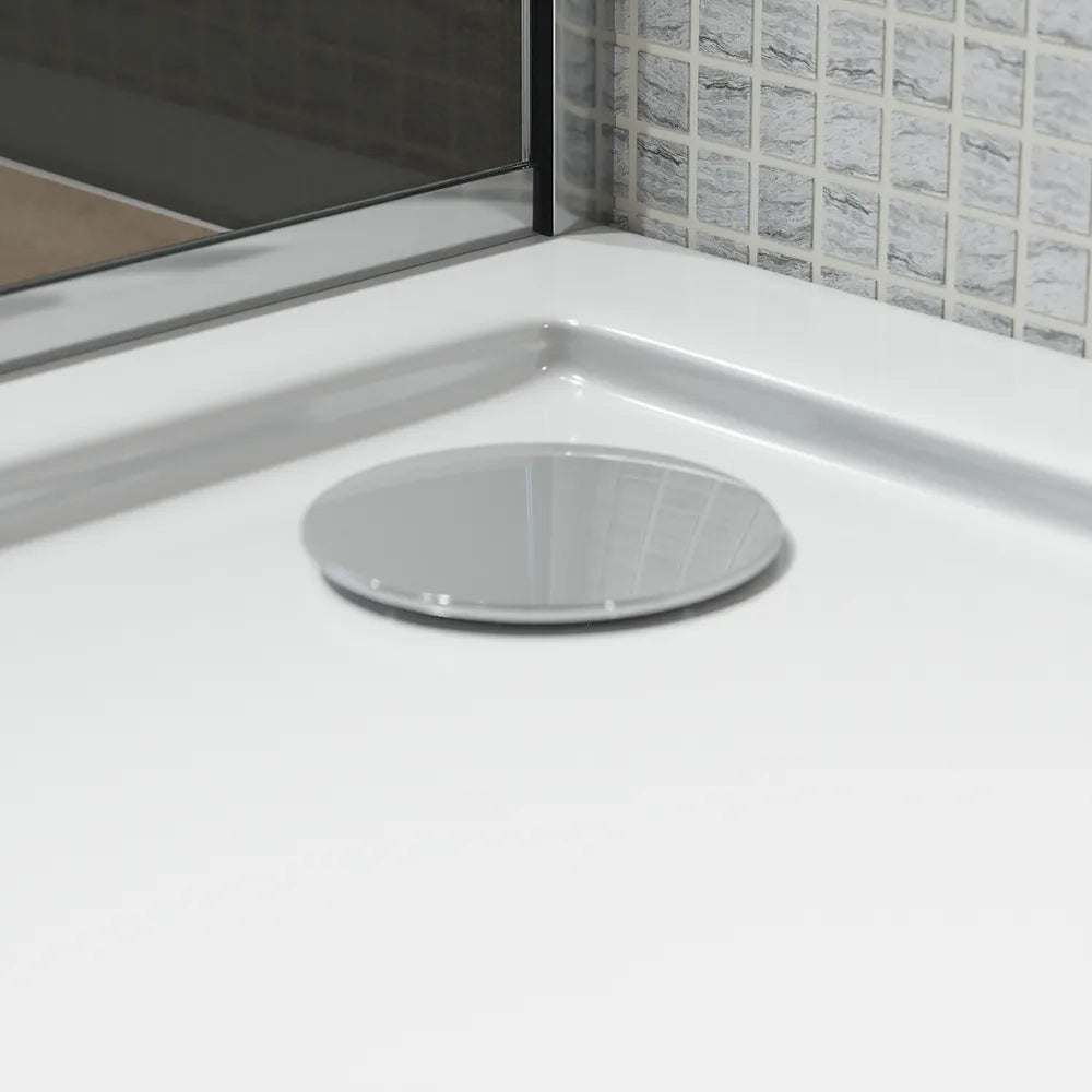 Piatto doccia 70x70 cm bianco lucido bordato in acrilico rinforzato | Asteios
