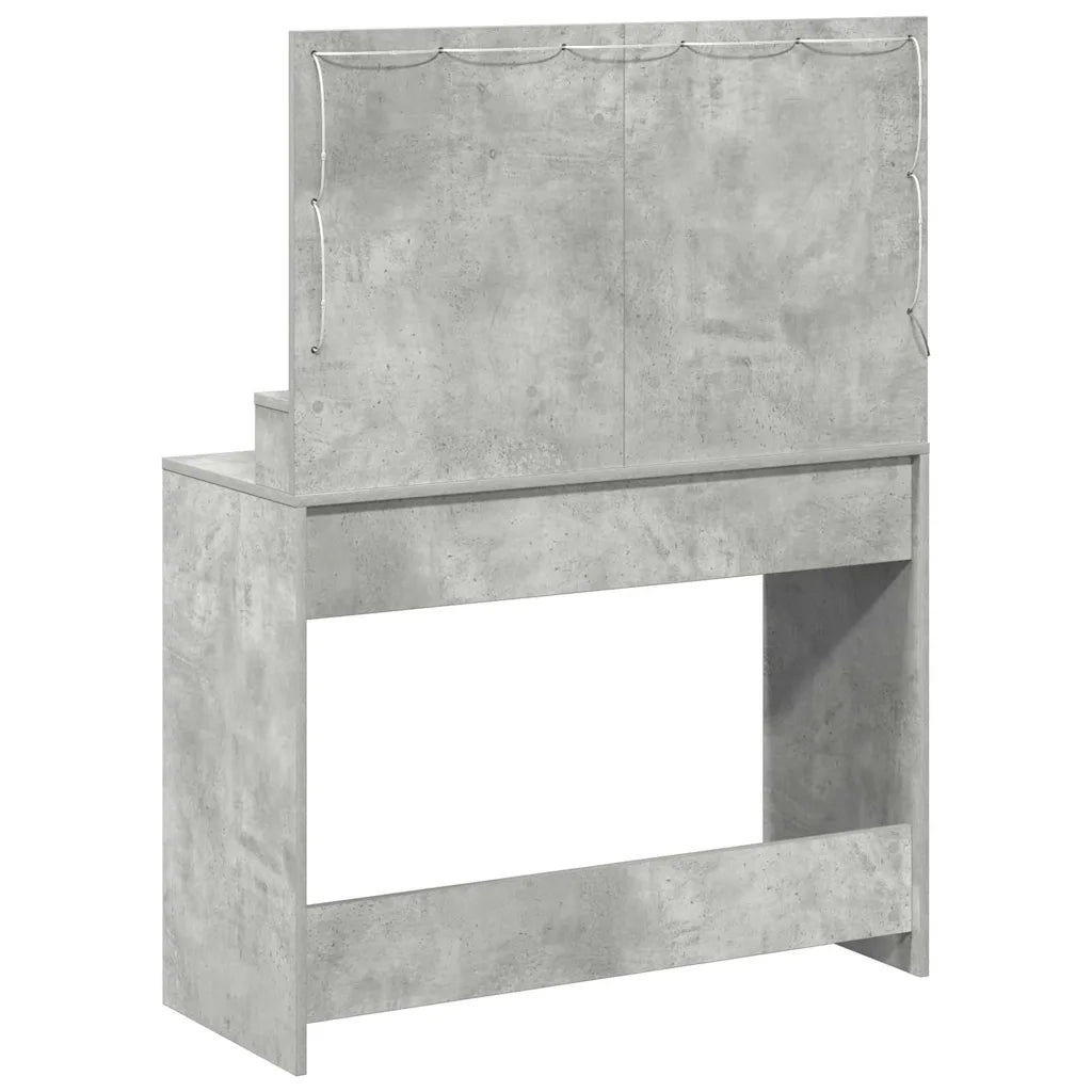 Tavolo da Trucco con specchio Grigio cemento 100 x 41 x 135 cm 865103