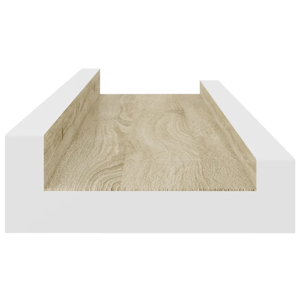 Mensole da Parete 4 pz Bianco e Rovere Sonoma 40x9x3 cm 326694