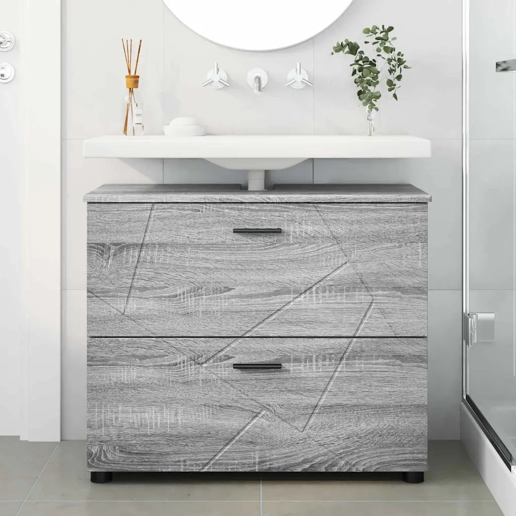 Mobile da Bagno con cassetto Grigio Sonoma 76,5 x 35 x 64 cm 883300