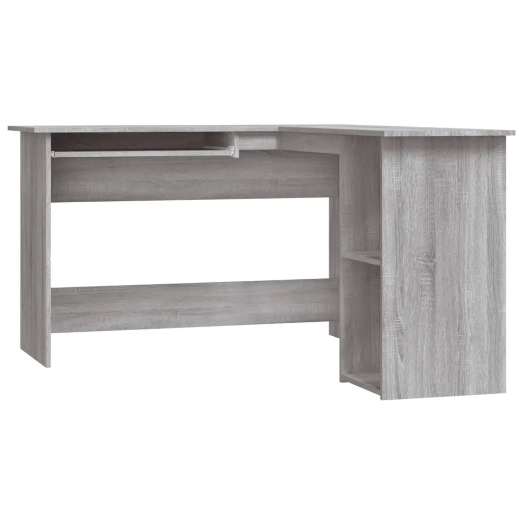 Scrivania | Tavolo da Ufficio Angolare Grigio Sonoma 120x140x75cm Legno Multistrato