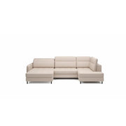 Divano angolare trasformabile BERTHO 306 cm beige – Angolo sinistro con contenitore
