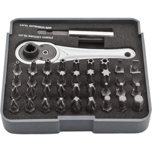 Topex 06-105 punte giravite 1/4 4 con innesto e cricchetto 38 p