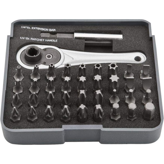 Topex 06-105 punte giravite 1/4 4 con innesto e cricchetto 38 p