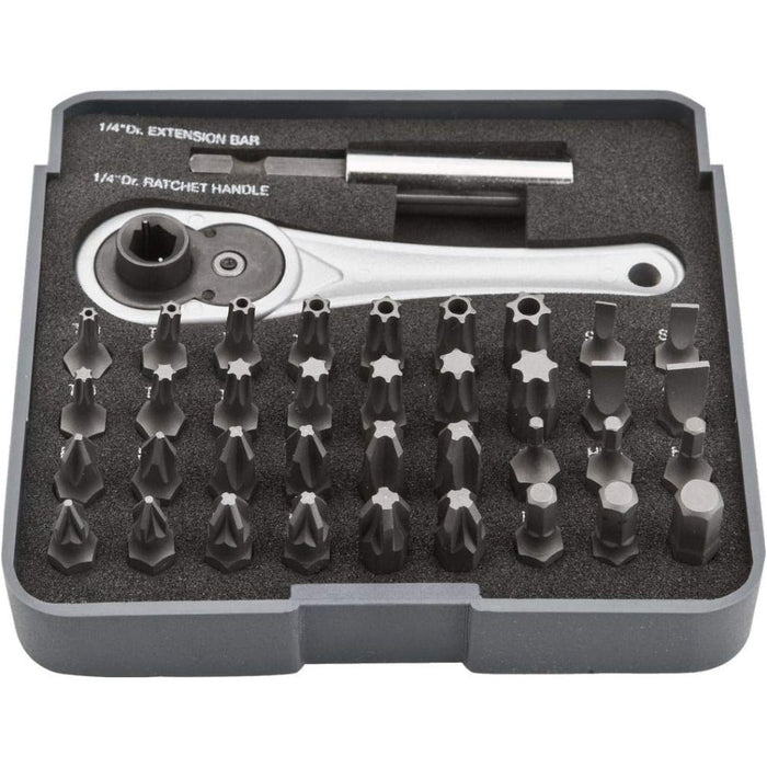 Topex 06-105 punte giravite 1/4 4 con innesto e cricchetto 38 p