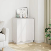 Credenza Bianca 60x34x75 cm in Legno Massello di Pino 813346