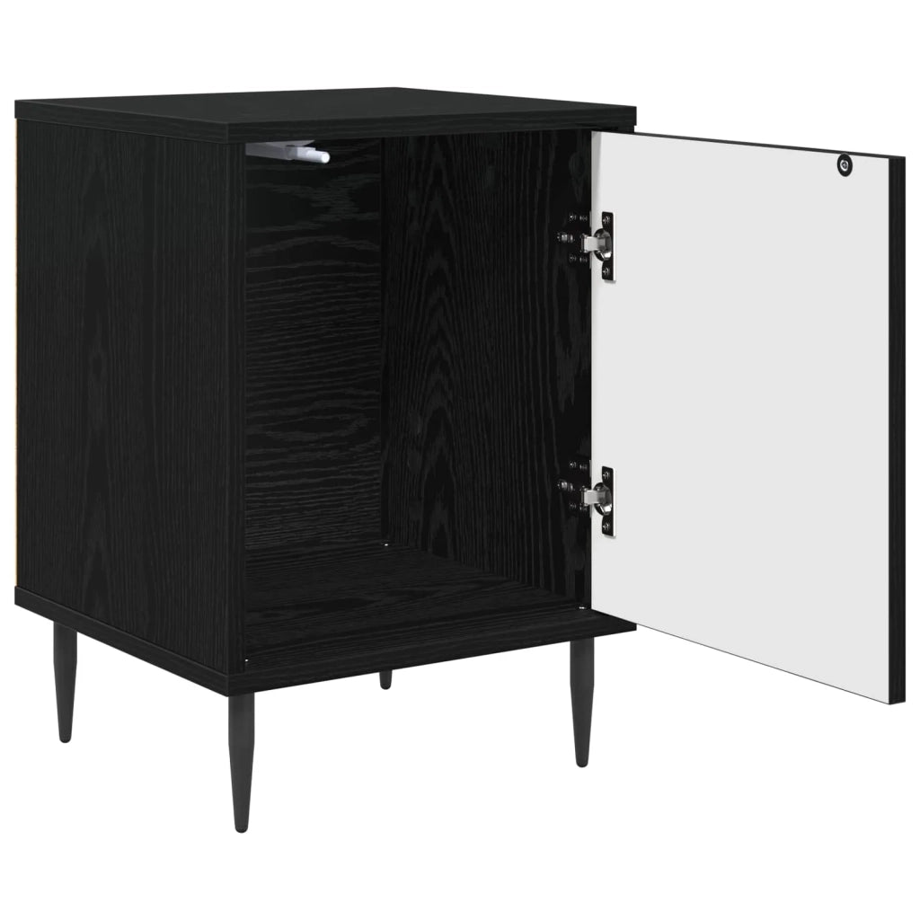 Armadio da Notte RHENEN 2 pz Rovere Nero 36 x 33 x 51 cm 8007230
