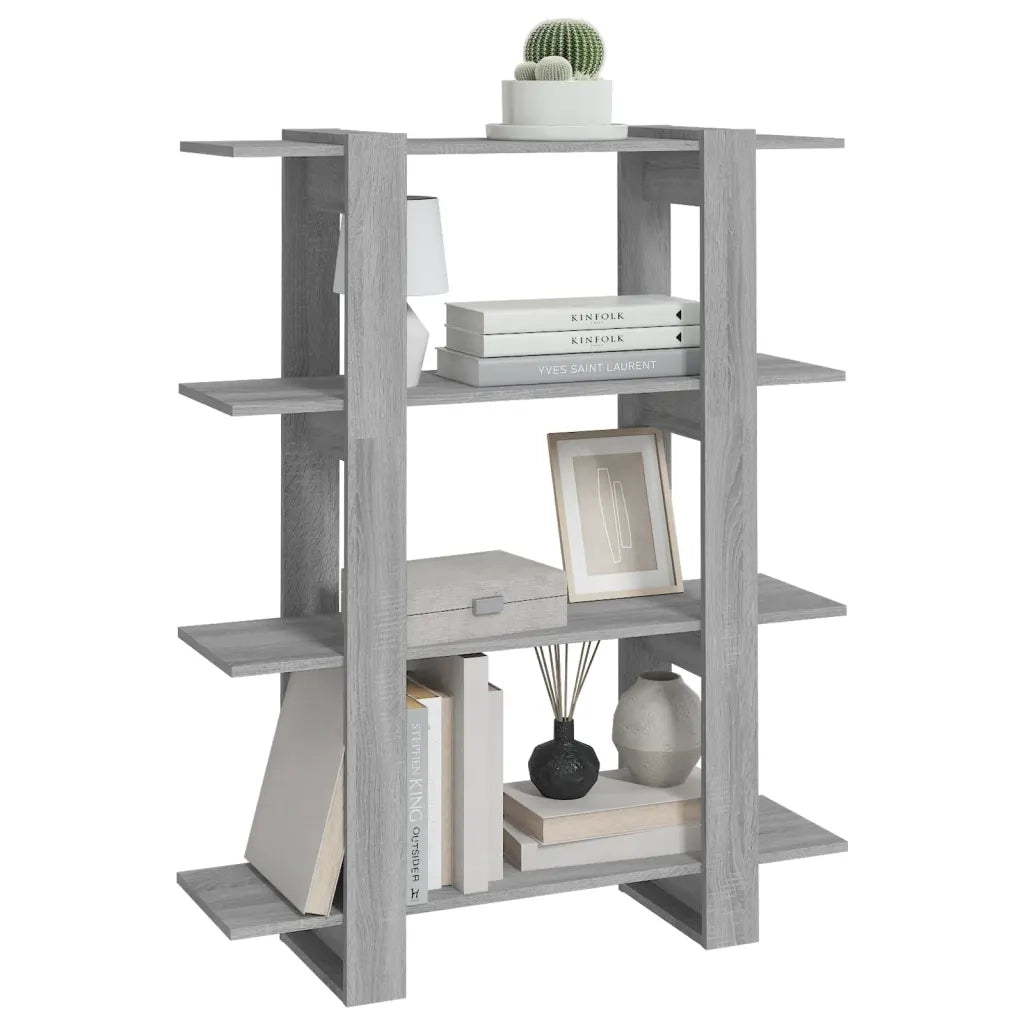 Libreria Divisorio-Scaffale per Libri-Mobile di Stoccaggio Grigio Sonoma 100x30x123,5 cm