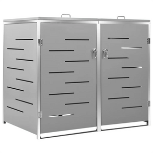 Copri Bidoni Pattume Doppio 138x77,5x115,5cm Acciaio Inox cod mxl 51405