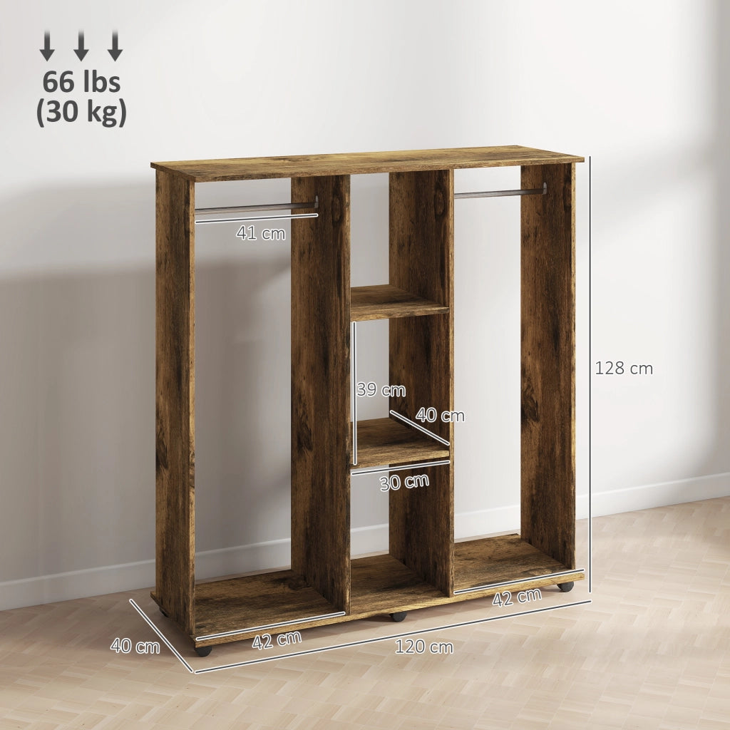 Armadio scorrevole con appendiabiti ¨C zephmum ¨C 120x40x128 cm marrone