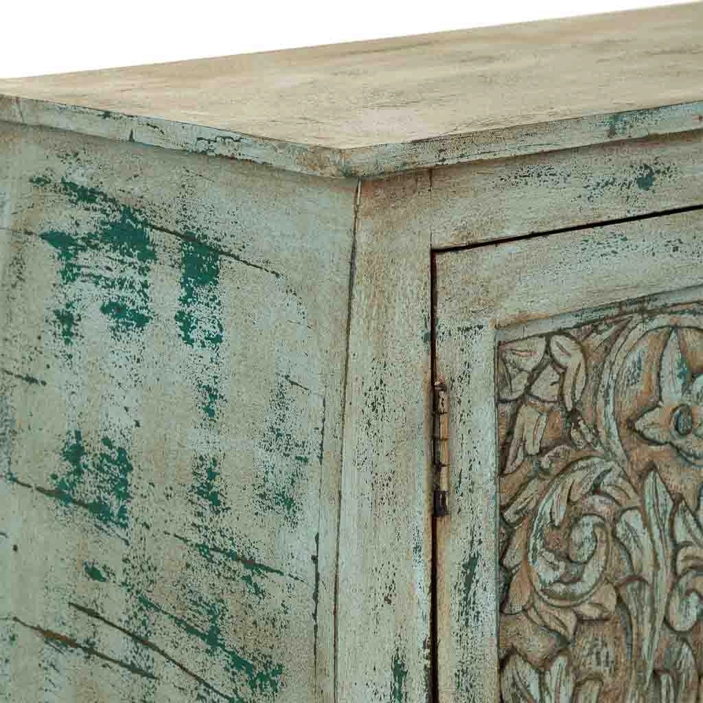 Credenza in legno intagliato artigianale, 165x40x90h cm