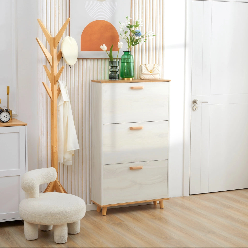 Scarpiera con 3 Ante ¨C zephmum ¨C Bianco 70x23,5x122 cm