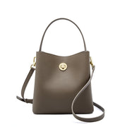 Borsa a tracolla da donna in vera pelle, colore marrone.