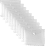 Pacco di 10 custodie per documenti A5, 23 x 18 cm, 7 fori di perforazione, buste trasparenti e impermeabili per l'organizzazione dei documenti, finestre con chiusura con elastico, per scuola e ufficio