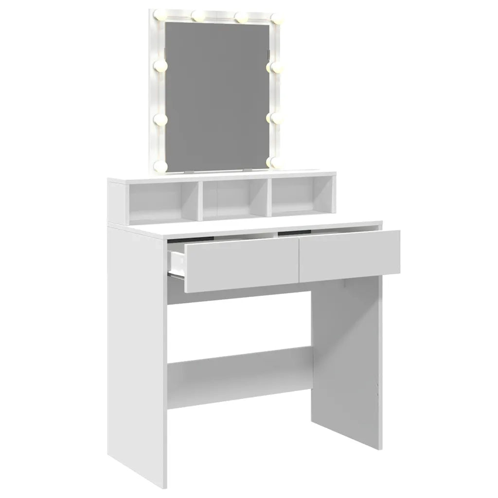 Toeletta | Tavolo da Trucco con LED Bianca 80x41x144,5 cm