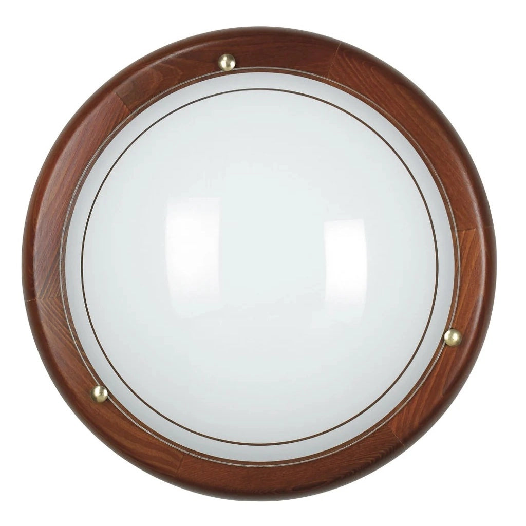PLAFONIERA 1010 E27 D.30XH9,5CM BIANCA/LEGNO