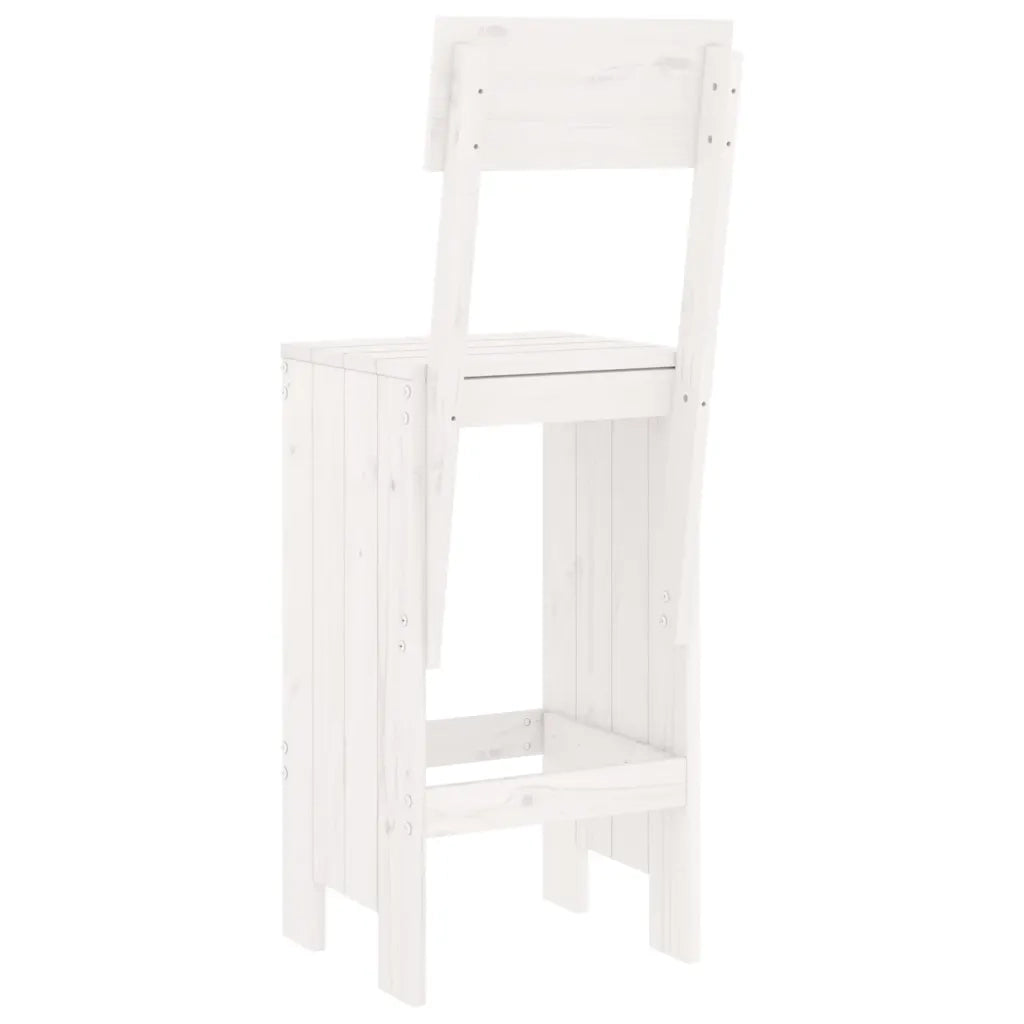 Sgabelli da Bar 2pz Bianchi 40x48,5x115,5cm Legno Massello Pino 825360