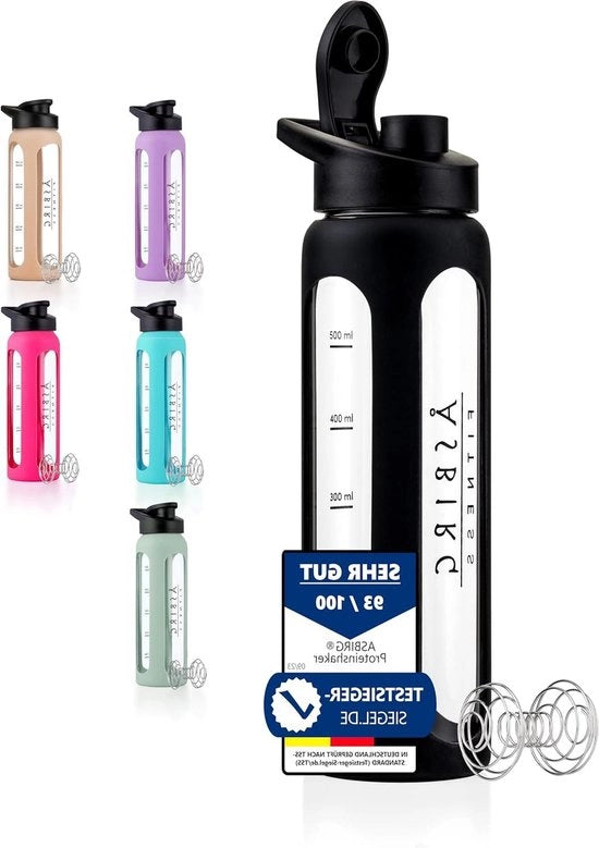 Shaker per proteine in vetro - shaker per proteine con spirale - bicchiere da drink