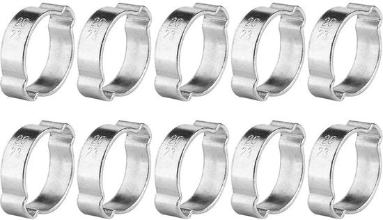 Set di Slangklem RVS - Assortimento di Slangklem - Slangklemtang - 10 pezzi - Dimensioni 5-23mm
