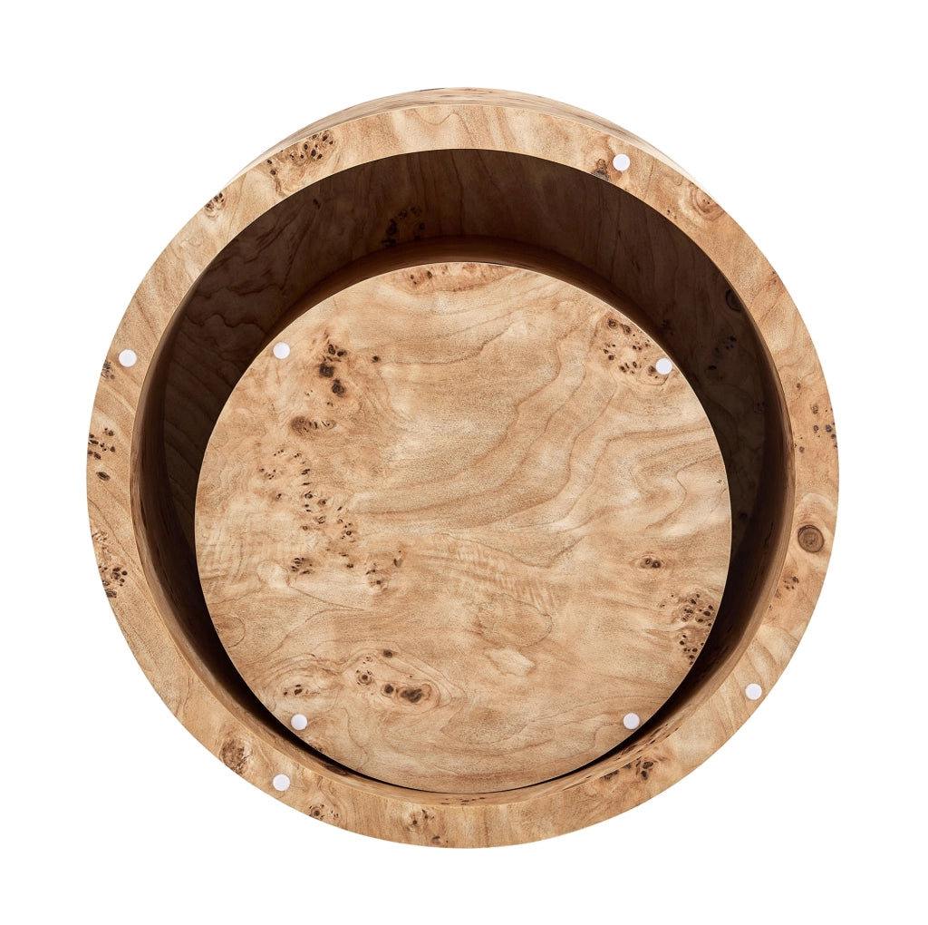 Set di 2 tavolini da caffè 62.8x62.8x35 cm e 44x44x26 cm con vano interno in MDF naturale