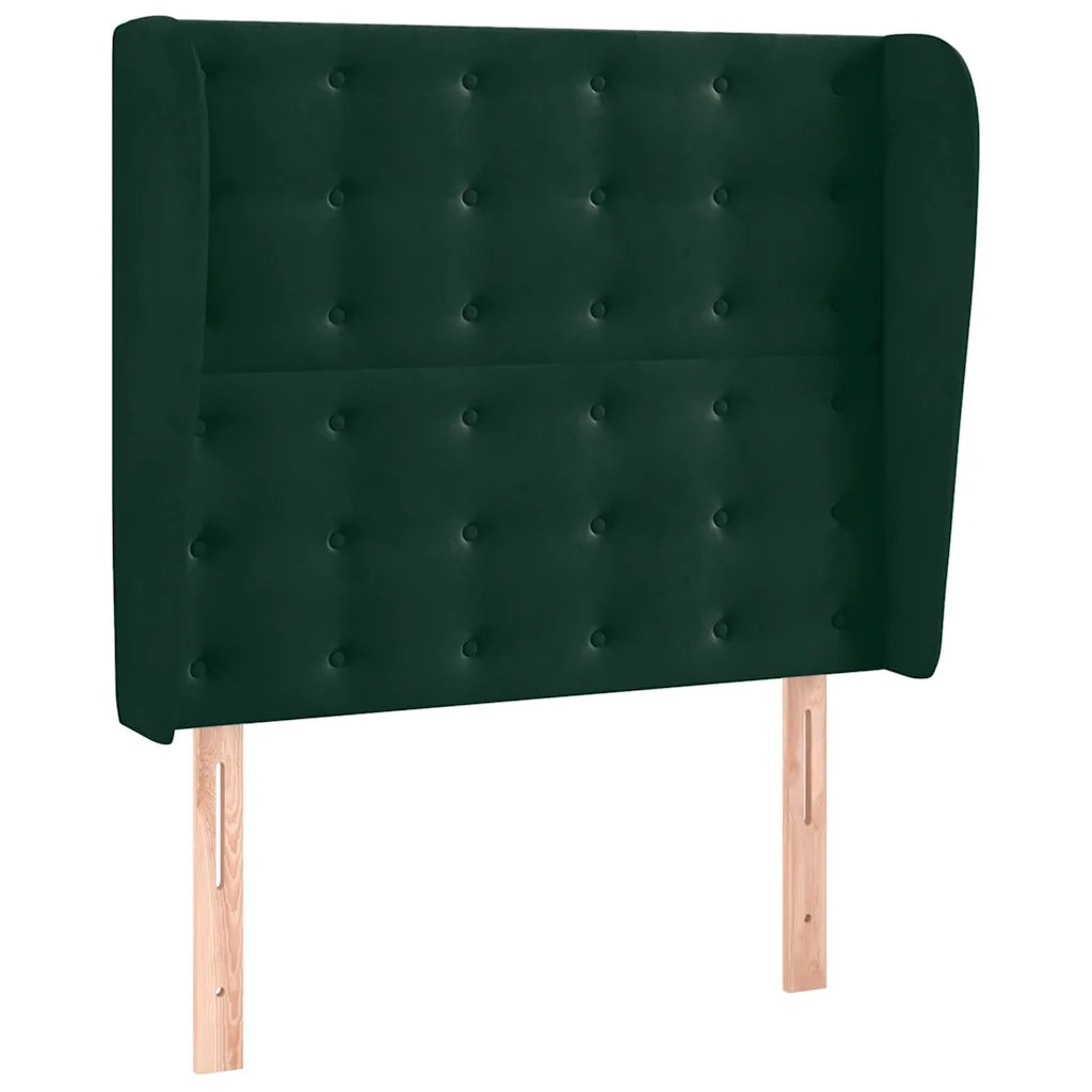 Testiera ad Orecchio Verde Scuro 103x23x118/128cm in Velluto 3118435