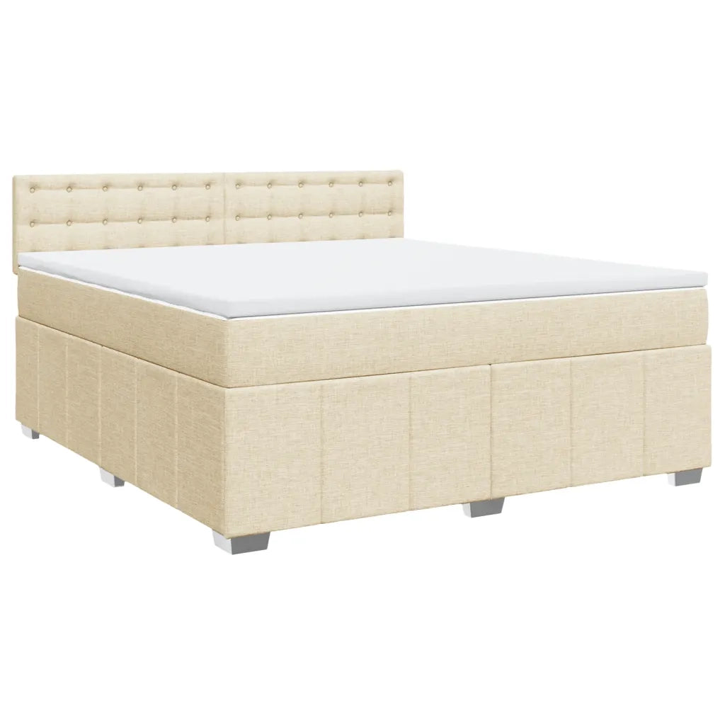Giroletto a Molle con Materasso Crema 180x200 cm in Tessuto 3289466
