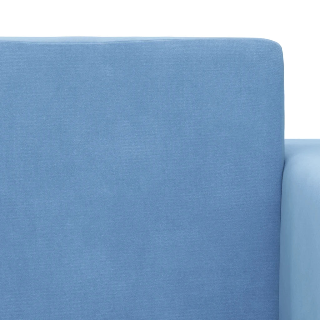 vidaXL Divano per Bambini Blu in Morbido Peluche