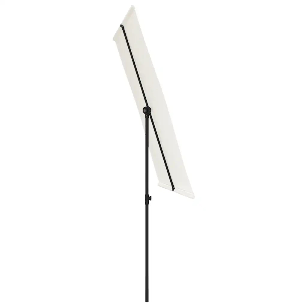 Ombrellone da Giardino-Ombrello da Balcone Palo in Alluminio 2x1,5 m Bianco Sabbia