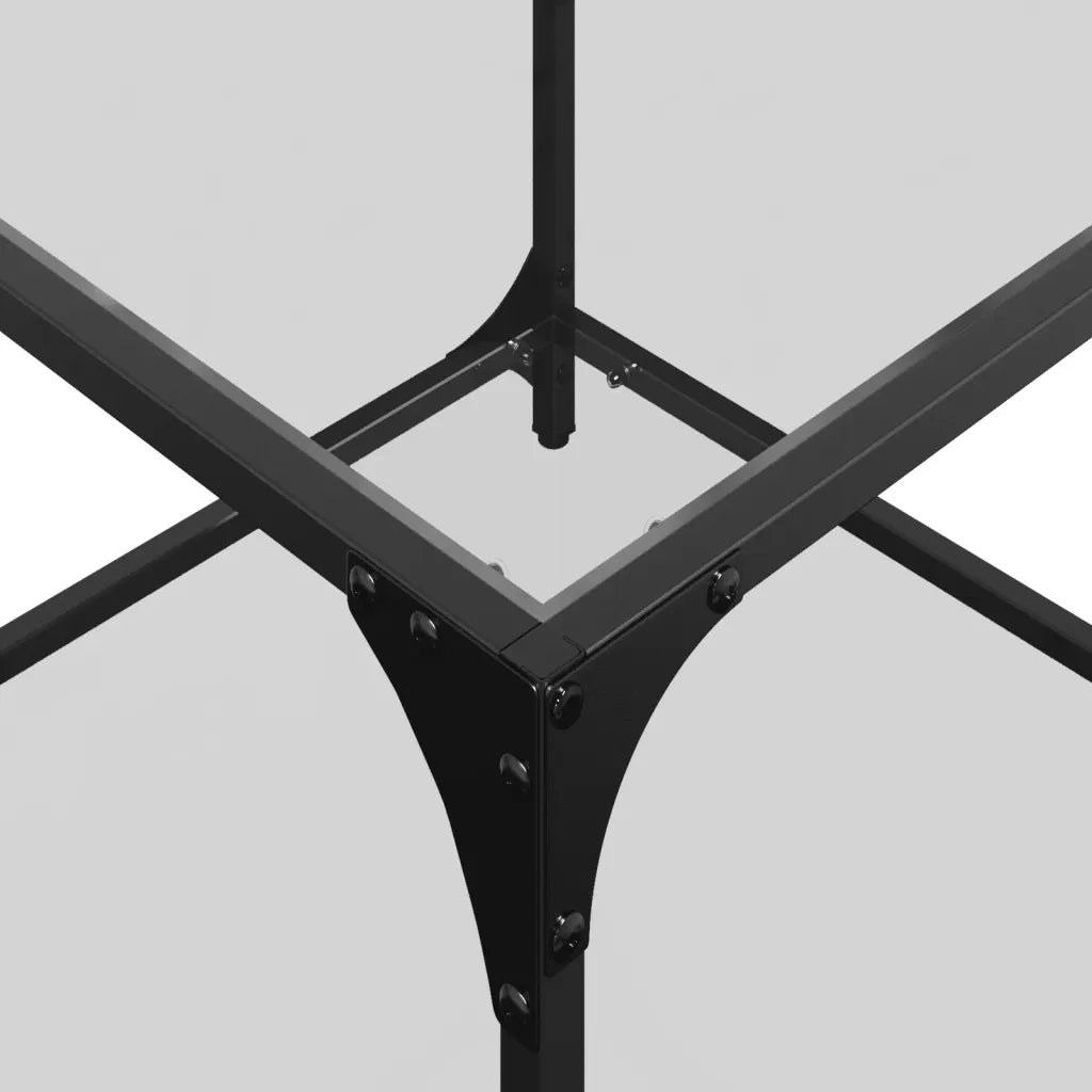 Tavolino Salotto con Piano Vetro Trasparente 50x50x40cm Acciaio 845971