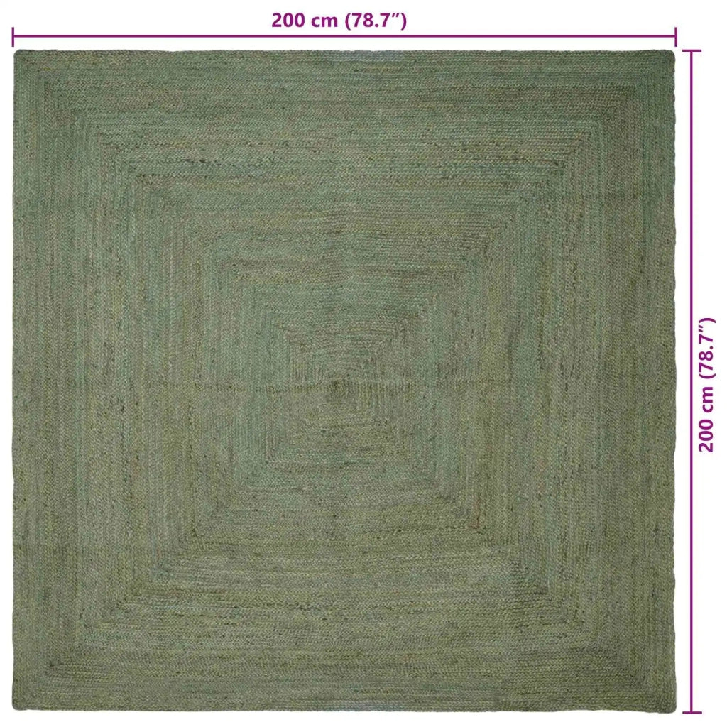 Tappeti per area | Tappeti a zone Quadrato Verde Oliva 200 x 200 cm Juta