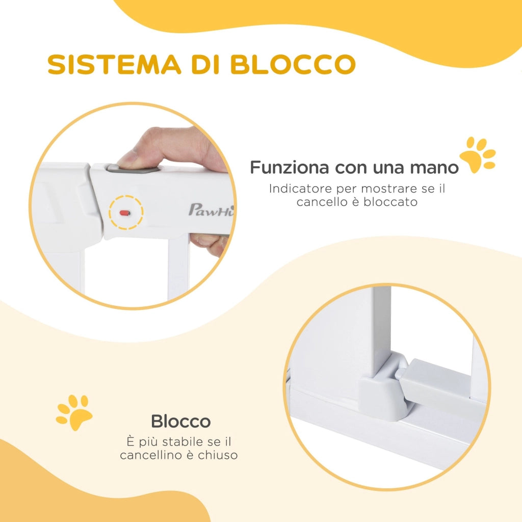 EasyComfort Cancelletto di Sicurezza per Cani, Fissaggio a Pressione Larghezza Regolabile 75-96cm