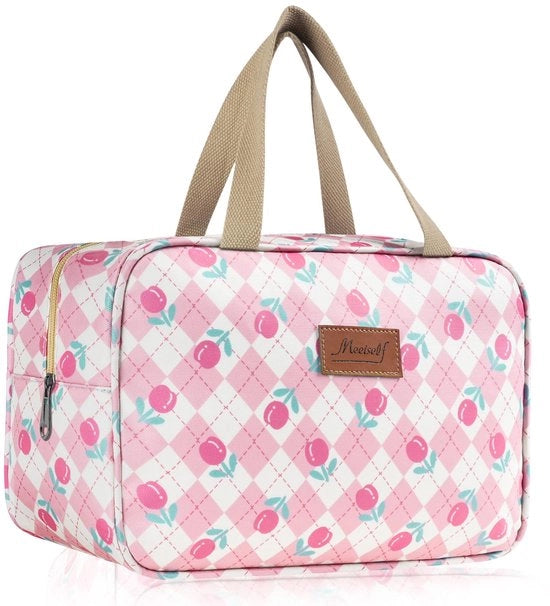 Borse da viaggio per grandi oggetti, organizzatore di cosmetici per donne, grande borsa da toilette con maniglia per accessori, per donne e uomini