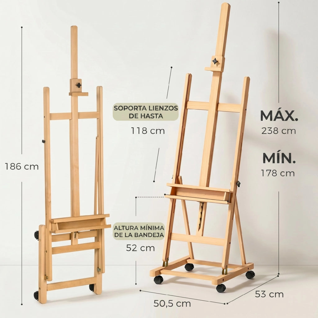 Tavolo da Pittura Pieghevole ¨C Zephmum ¨C Legno Naturale 238 cm