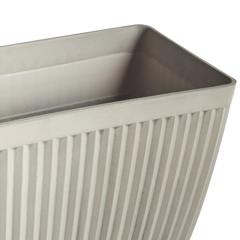 Vaso da fiori rettangolare in poliresina beige 73 x 32 cm stile interno ed esterno