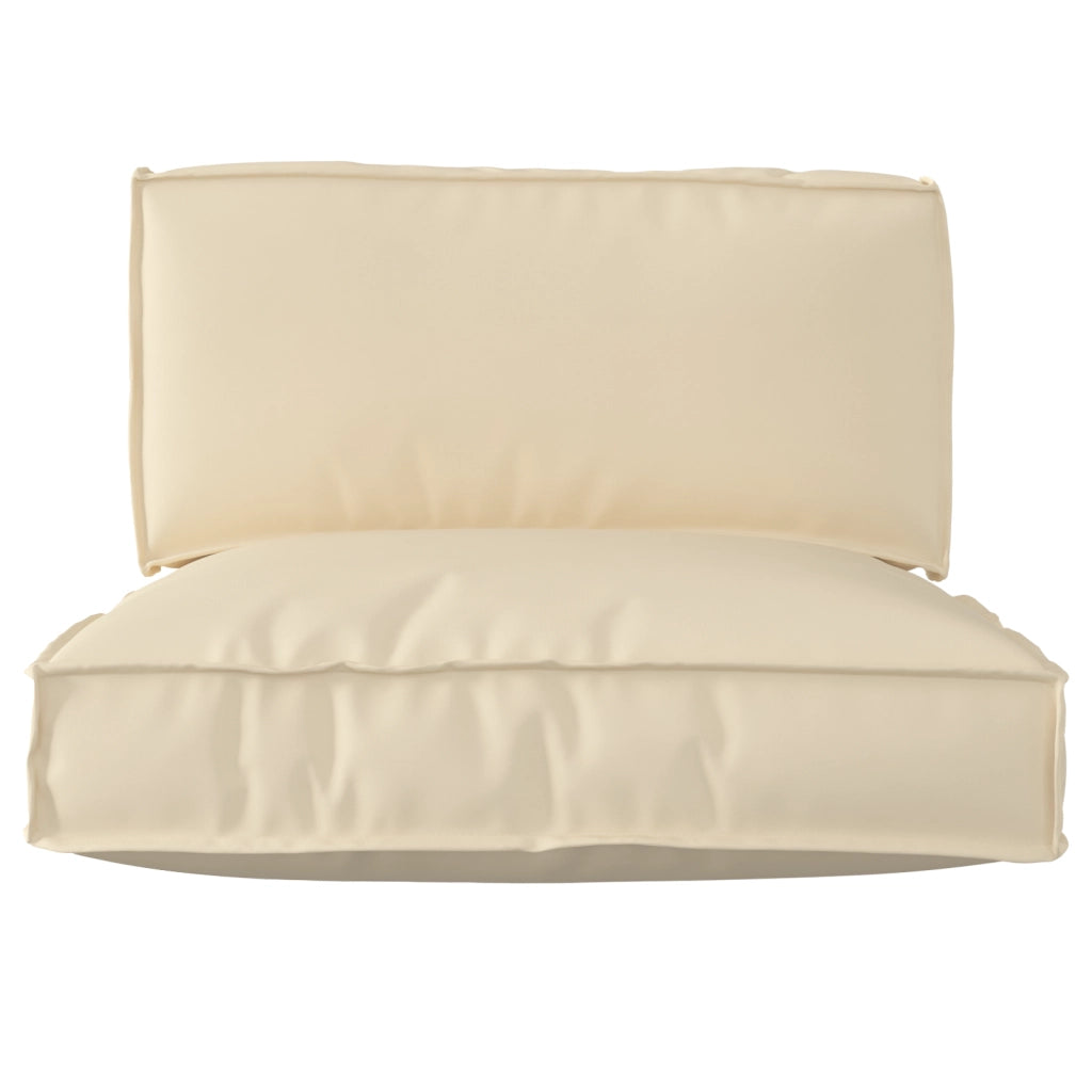 Set di Cuscini per Pallet 2 Pezzi Beige in Tessuto Oxford
