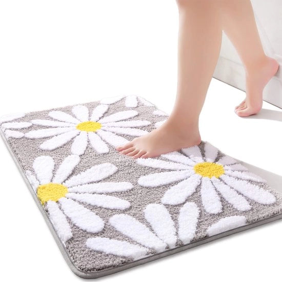 Tappeto Bagno a Colori Grigi - Decorativo e Comodo - 1 pezzo - 50x80 cm