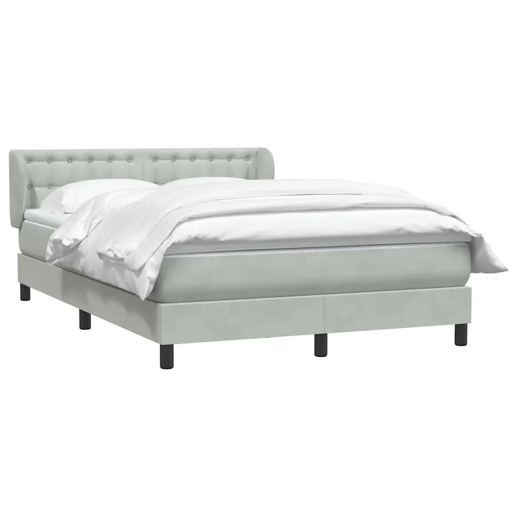 Giroletto a Molle con Materasso Grigio Chiaro 160x220cm Velluto 3317907