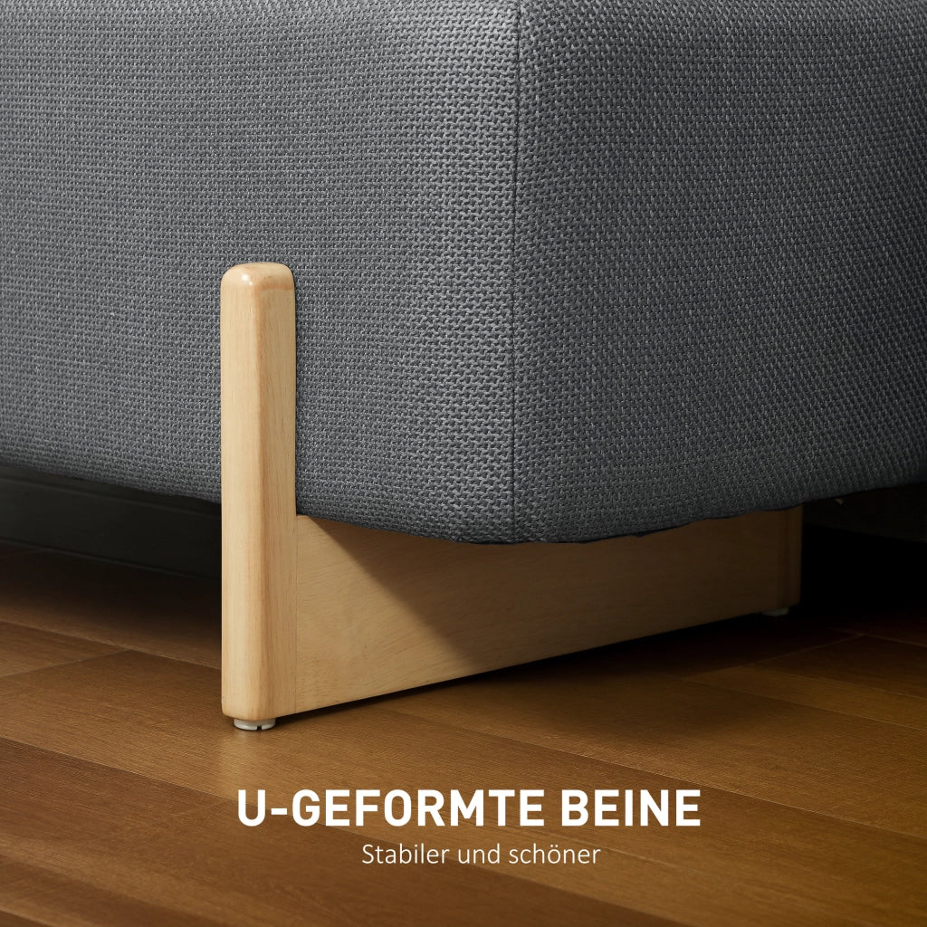 Panca contenitore con seduta imbottita ¨C Xylo ¨C effetto lino grigio scuro 111x44x45 cm